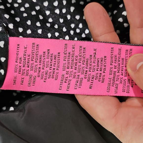 Betsey Johnson Down Filled Medium Black Puffer Coat - Picture 6 of 6